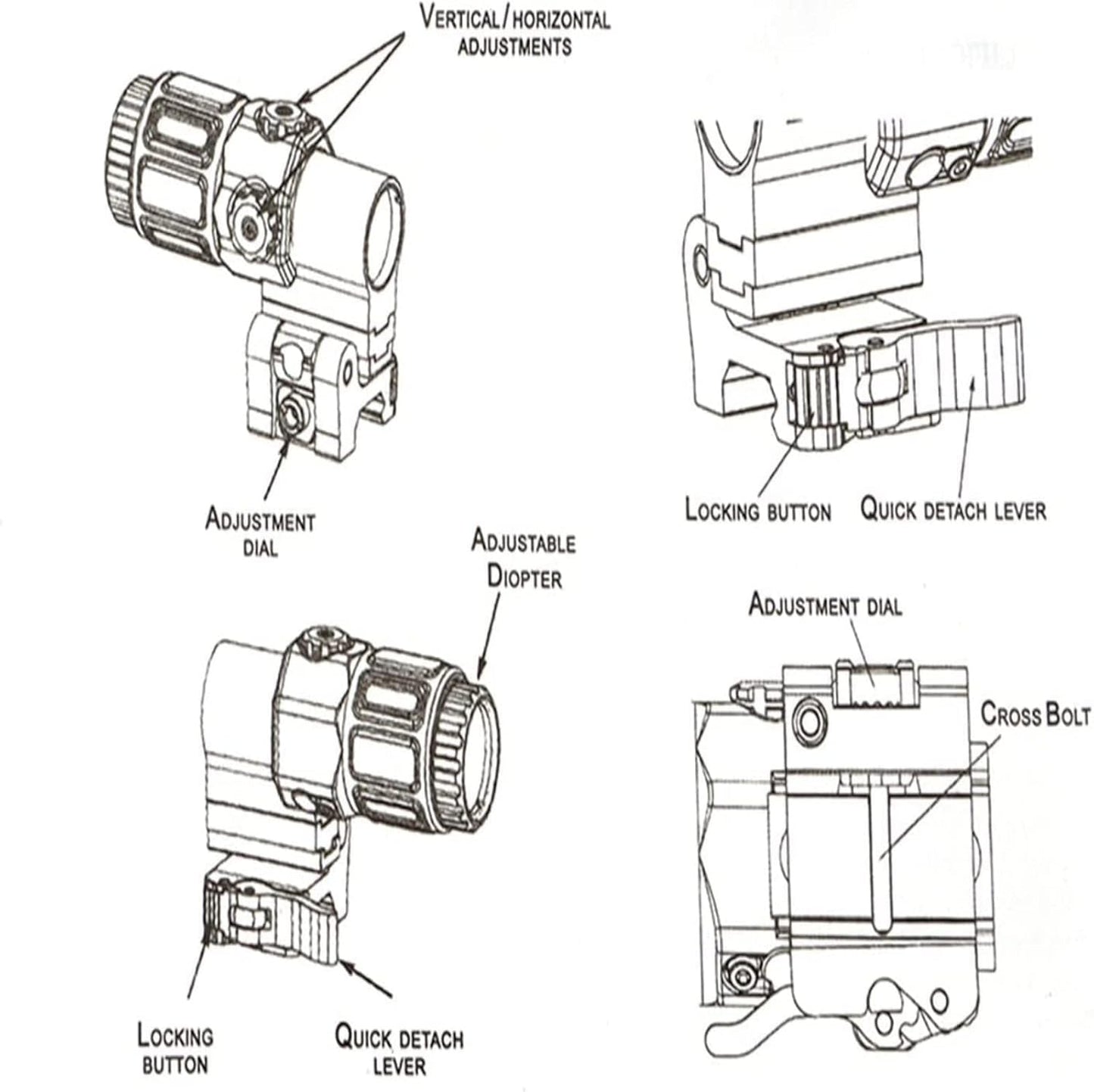 558 Red Dot Holographic Sight Scope and G33 Magnifying Glass,Red Dot Holographic Reflex Sight and Magnifier Combo