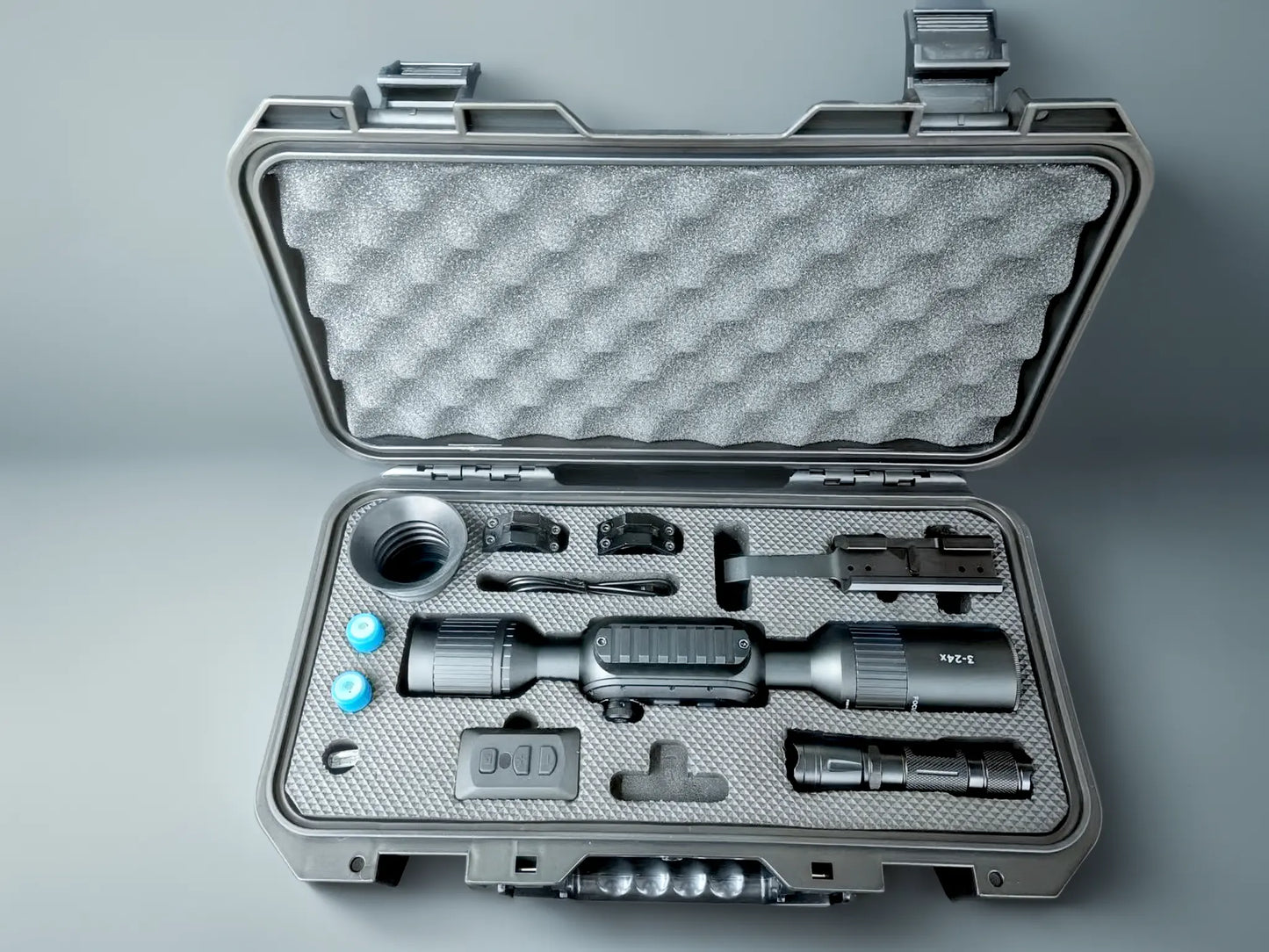 Digital Thermal Monocular with Night Vision and 3-24x Zoom – HD Display, Recording, and Integrated Laser