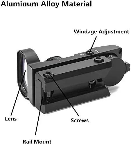 Generic Premium Build, Tactical Reflex 4 Reticle, x33mm Red Dot Sight 4 Styles Reticles Red & Green Reflex Sight Scope, 3/8"" Dovetail Mount for Airgun Airsoft and .22 RF