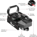 Reflex Sight - 4 Reticle Red & Green Dot Sight Optics with Integrated Red/Green Laser Sight Less Than 5mW Output