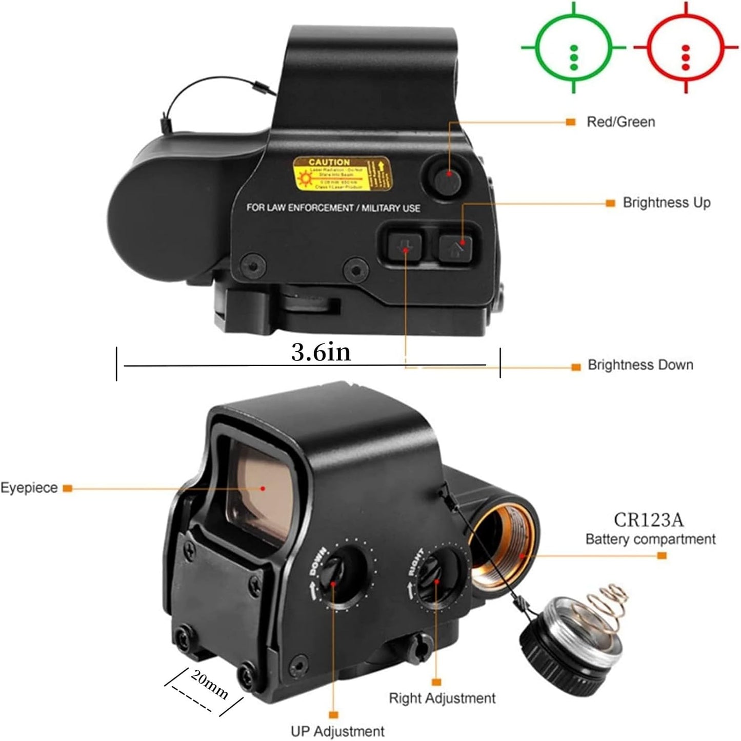 558 Red Dot Holographic Sight Scope and G33 Magnifying Glass,Red Dot Holographic Reflex Sight and Magnifier Combo