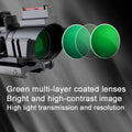 4x32 Fixed Power Green/Blue/red Illuminated Reticle Compact Rifle Scope with Fiber Optic Tactical Sight and Weaver Slots