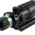 Optics 4X32mm Scope Green Dot Sight with Integrate Top 6 Slots Rail Mount Base，No Battery Required Illuminated Etched Reticle Optical Scope Accessory，Fits for Standard 20mm Pic Rail Mounting