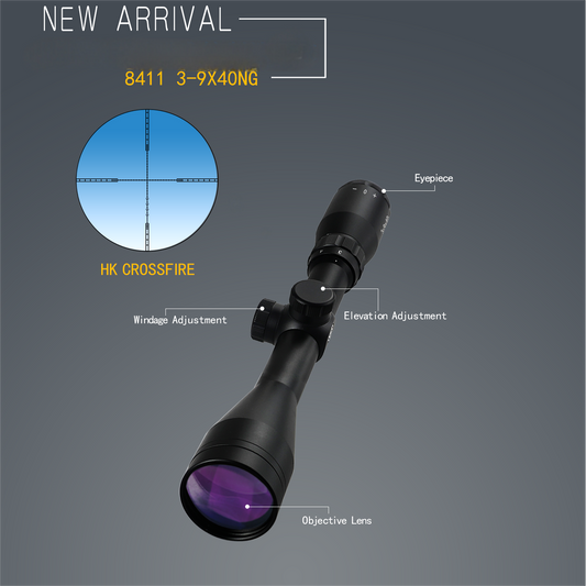 3-9x40 Rifle Scope, Special Wire Reticle Scope with Fast Focus Eyepiece, Shockproof Hunting Scope